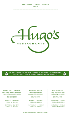 Menu PDF - Hugos Restaurant