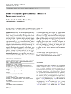 Perfluoroalkyl and polyfluoroalkyl substances in consumer products