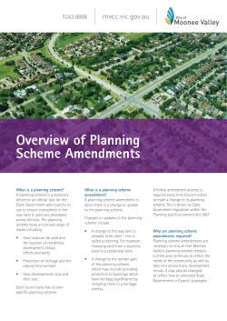 Planning Scheme amendment fact sheet