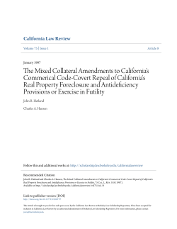 The Mixed Collateral Amendments to California`s Commerical Code
