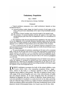 Undulatory Propulsion By]. GRAY