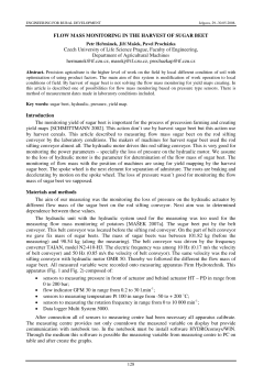FLOW MASS MONITORING IN THE HARVEST OF SUGAR BEET