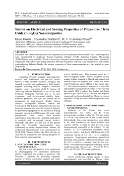 Studies on Electrical and Sensing Properties of Polyaniline / Iron