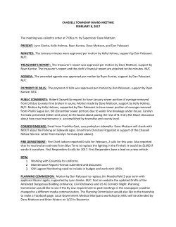 CHASSELL TOWNSHIP BOARD MEETING FEBRUARY 8, 2017 The