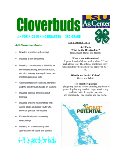 4-H Facts What do the H`s stand for?