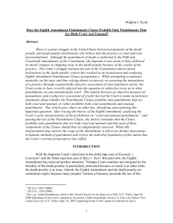 1 Meghan J. Ryan Does the Eighth Amendment Punishments