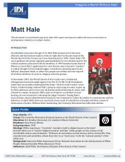 Matt Hale - Anti-Defamation League
