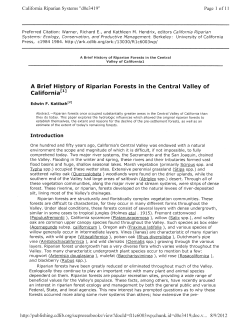 A brief history of riparian forests in the Central Valley of