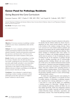 Career Panel for Pathology Residents Going Beyond the Core