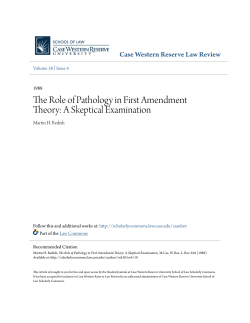 The Role of Pathology in First Amendment Theory: A Skeptical