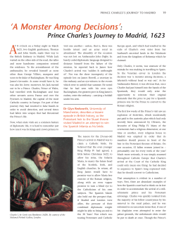 Prince Charles`s Journey to Madrid, 1623