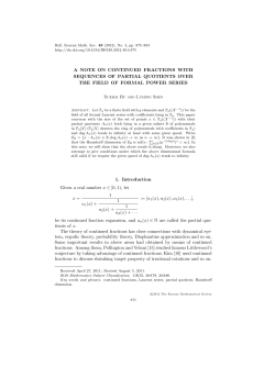 A NOTE ON CONTINUED FRACTIONS WITH SEQUENCES OF