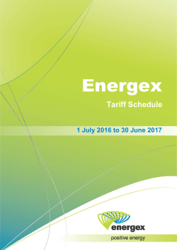 Tariff Schedule 2016-17