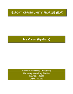 EXPORT OPPORTUNITY PROFILE (EOP) Ice Cream (Up