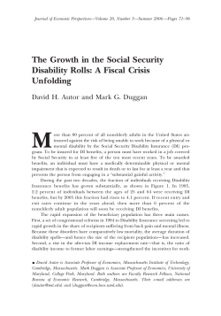 The Growth in the Social Security Disability Rolls: A
