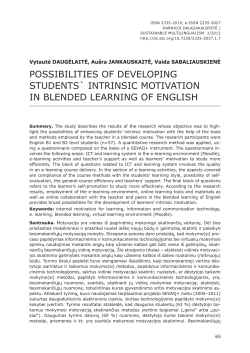 possibilities of developing students` intrinsic motivation in blended