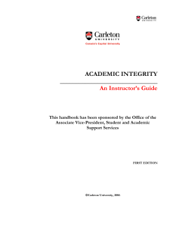 ACADEMIC INTEGRITY - Carleton University