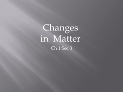 Changes in Matter