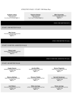 ATHLETICS PAGE 1 START 100 Meter Walk END 100 METER