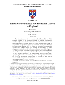 Infrastructure Finance and Industrial Takeoff in England*