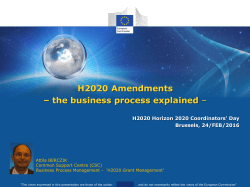 H2020 Amendments &ndash; the business process explained &ndash;