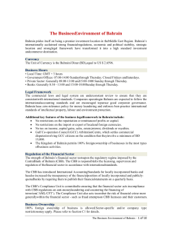 The BusinessEnvironment of Bahrain