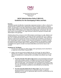 Guidelines for the Genotyping of Mice and Rats