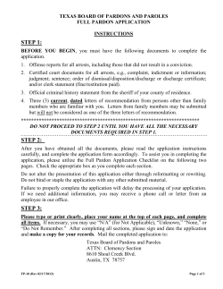 Full Pardon Application - Texas Department of Criminal Justice