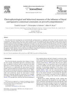 Electrophysiological and behavioral measures of the influence of