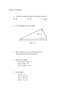 National 5 Homework 1. Express in simplest form with a rational