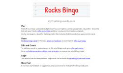 Rocks Bingo - My Free Bingo Cards