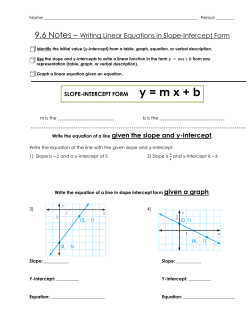 SLOPE-INTERCEPT FORM y = m x + b