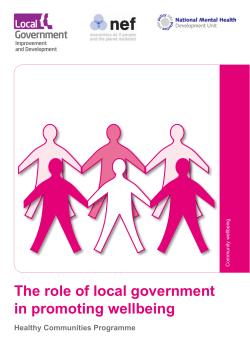 The role of local government in promoting wellbeing