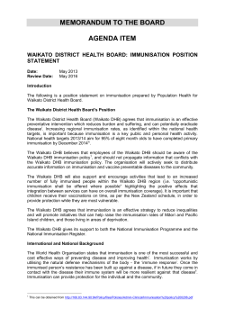 Immunisation  - Waikato District Health Board
