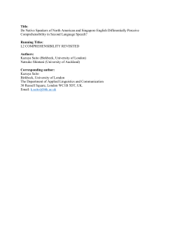 Title: Do Native Speakers of North American and Singapore English