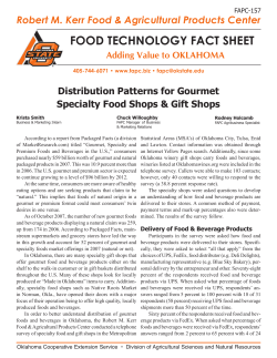 FAPC-157 Distribution Patterns for Gourmet Specialty Food Shops