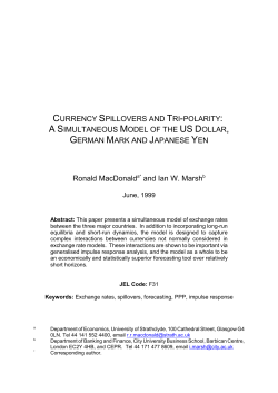 CURRENCY SPILLOVERS AND TRI-POLARITY