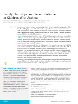 Family Hardships and Serum Cotinine in Children With Asthma