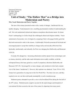 Unit of Study: &ldquo;The Hollow Men&rdquo; as a Bridge into Modernism and