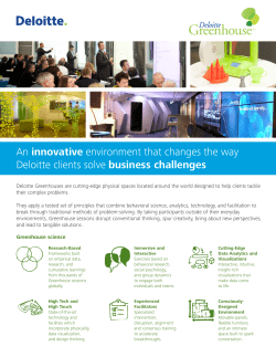 Deloitte Greenhouse brochure the brochure