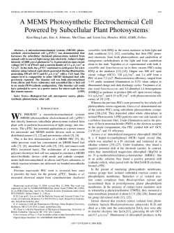 A MEMS Photosynthetic Electrochemical Cell Powered by