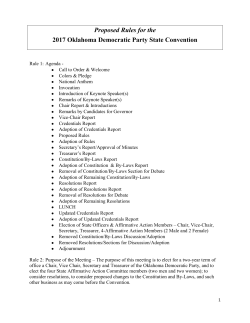 2017 Proposed Rules for ODP State Convention