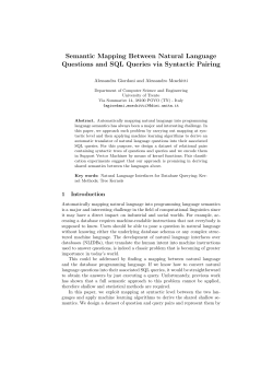 Semantic Mapping Between Natural Language Questions and SQL