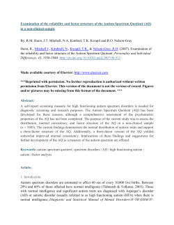 Examination of the reliability and factor structure of the