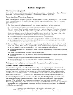 Sentence Fragments - University College