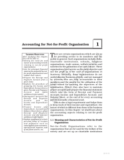 Not for profit organisation