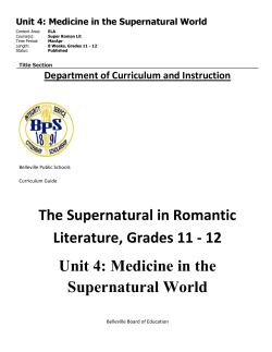 Medicine in the Supernatural World