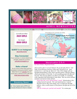 April Newsletter - Quest HPV Study