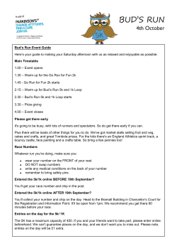 Bud`s Run Event Guide Here`s your guide to making your Saturday