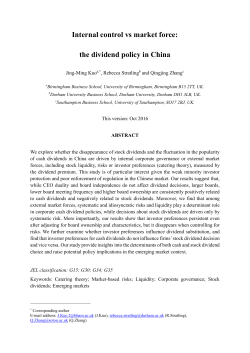 the dividend policy in China - European Financial Management